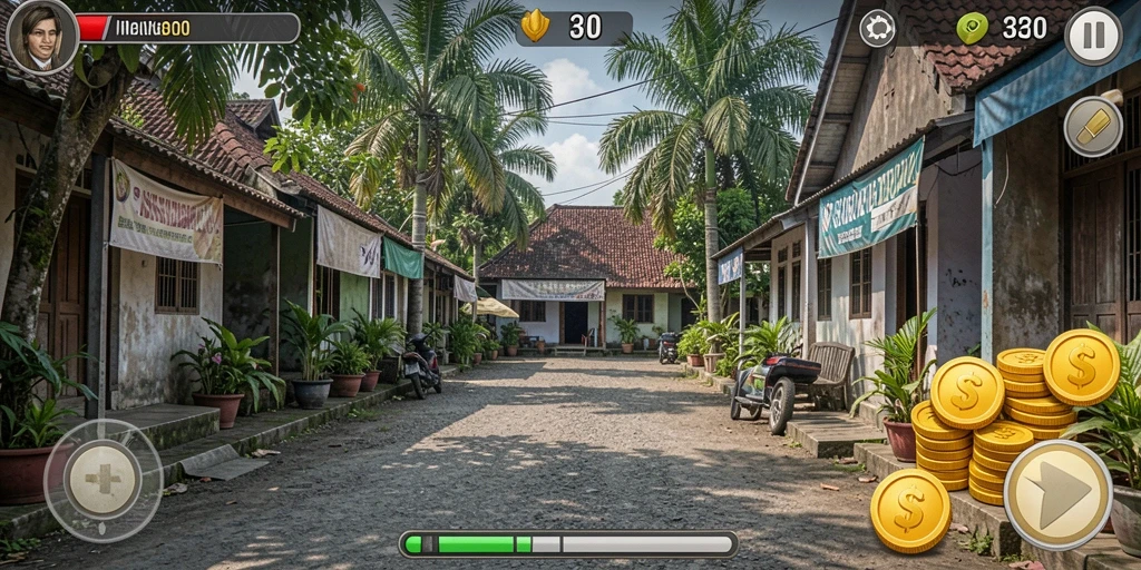 Screenshot 1: Menampilkan karakter utama dalam aksi.